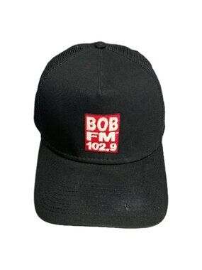 New Era Trucker Hat Men One Size Black White Red 102.9 FM Radio Station Snapback